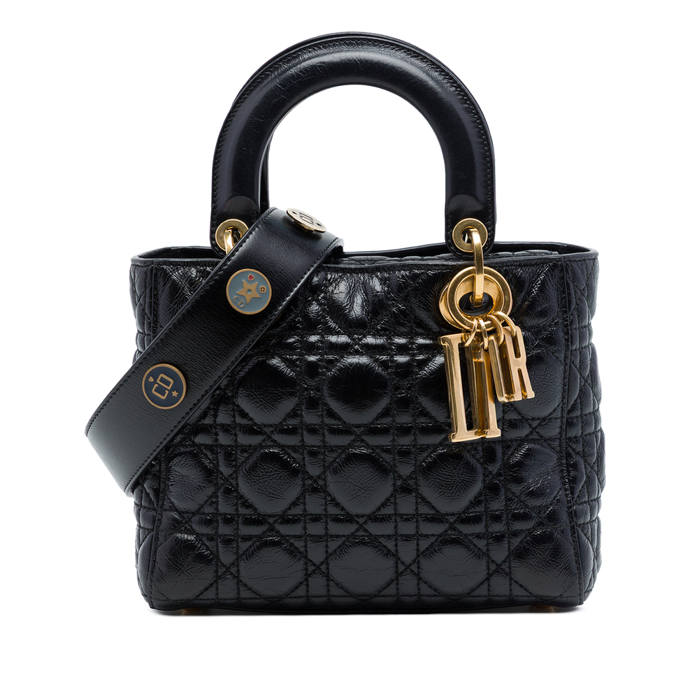 Pre-Loved Dior Small Crinkled Patent Cannage My ABCDior Lady Dior